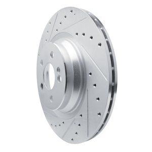 Mercedes-Benz GLS450 Brake Rotor (1) - Rear Left - R1 Concepts - Drilled & Slotted - Silver - `20-`26